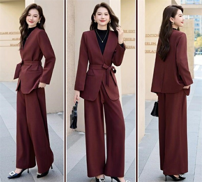 スーツパンツスーツテーラードジャケット＆ワイドパンツ セレモニー 大人セット パンツスーツ ビジネススーツ キレイめ フォーマル スーツ セットアップ 入学式 ベルト付き レディース ママコーデ 2点