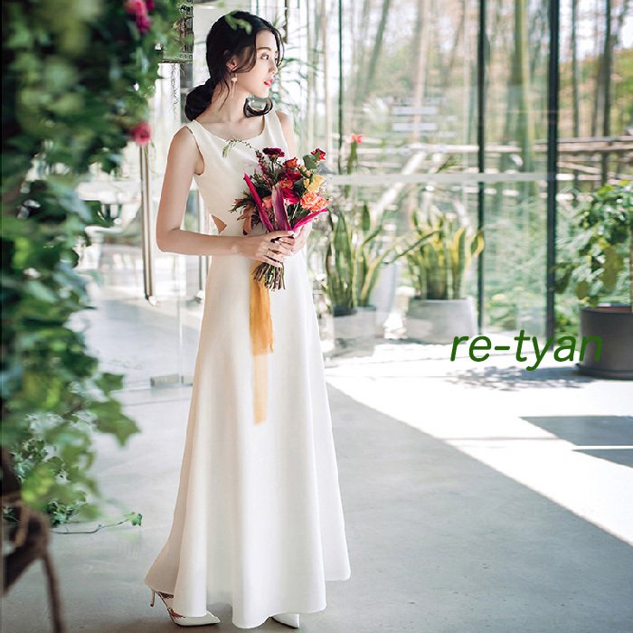 ウェデイングドレスフォーマルステージ衣装ブライダル花嫁二次会披露宴結婚式演奏会発表会コンサートお呼ばれ Aライン 後撮り大人20代30代40代 海外挙式