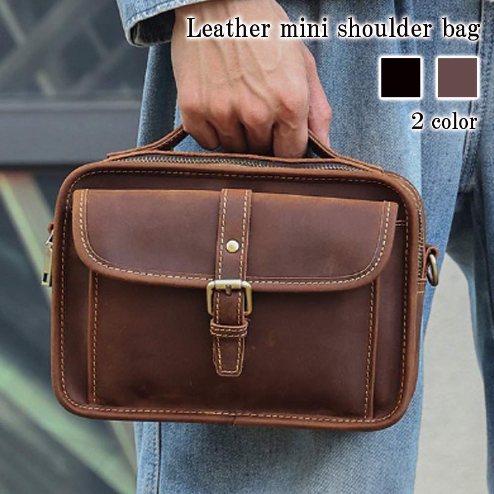 ショルダーバッグ メンズ レザーミニショルダーバッグ ボディバッグ ナイロン 小さめ 2WAY A4 夏 大きめ 人気 ハイ 30代 40代 60代 革 縦型 かっこいい ブランド バッグインバッグ
