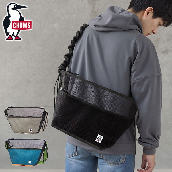 日本正規品 ショルダーバッグ メンズ レディース 大きめ 斜め掛け A4 20L 軽量 大人 メッシュ ドローコード Mesh Drawcord Shoulder Bag CH60-3930