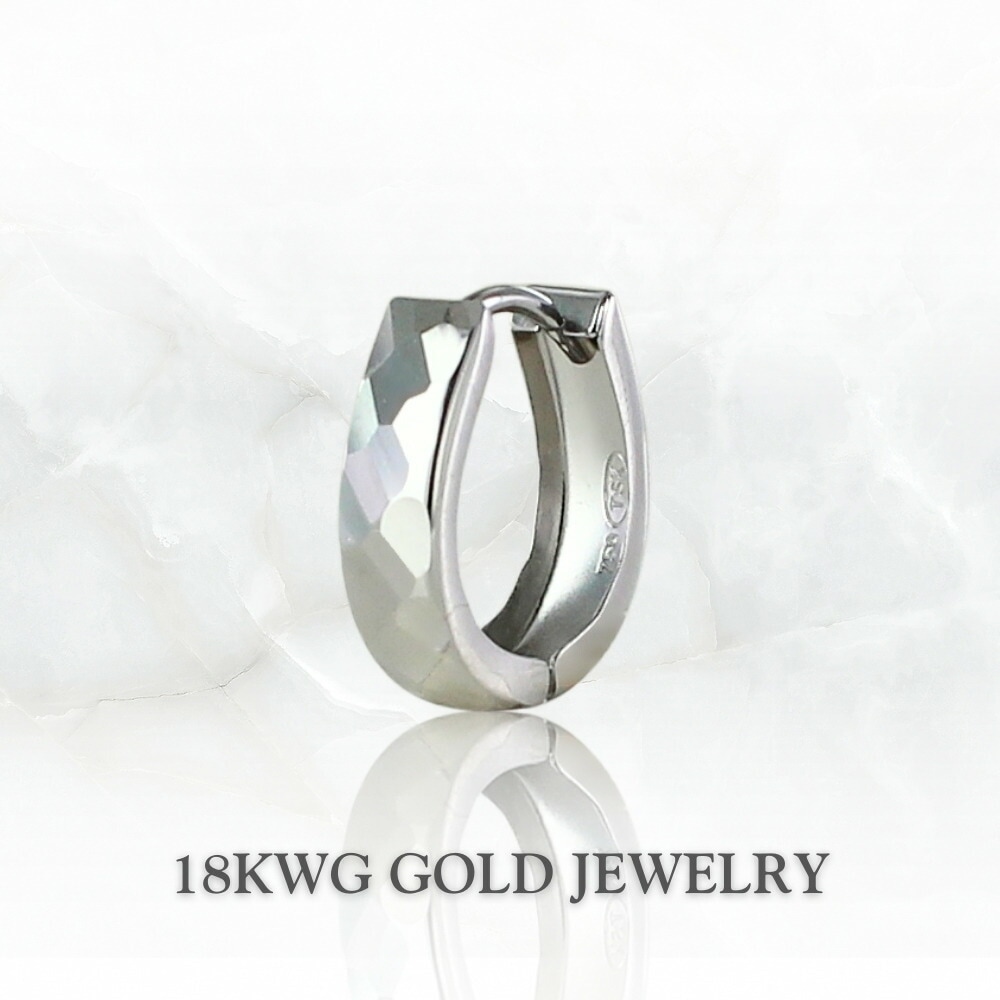 片耳ピアス K18WG 18金 ホワイトゴールド ピアス ユニセックス メンズ レディース 馬蹄型 フープピアス K18 小さめ 上品 シンプル 片耳用 プレゼント ギフト 誕生日 記念日 男性 女性