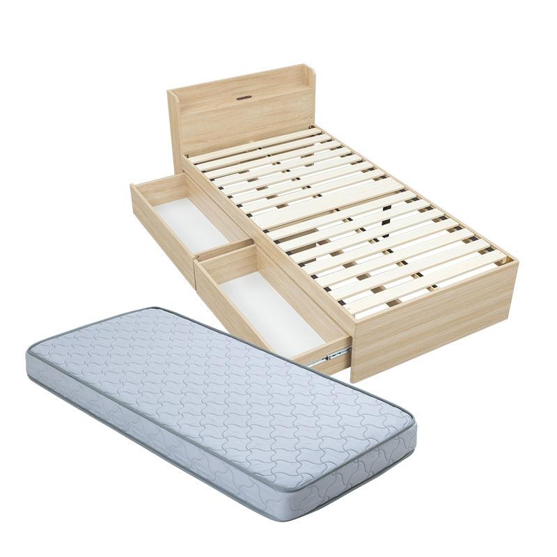 収納ベッド 大容量 ボンネルコイルマットレス チェストベッド セミシングル 大容量収納 マット付き フルスライドレール 21,735円