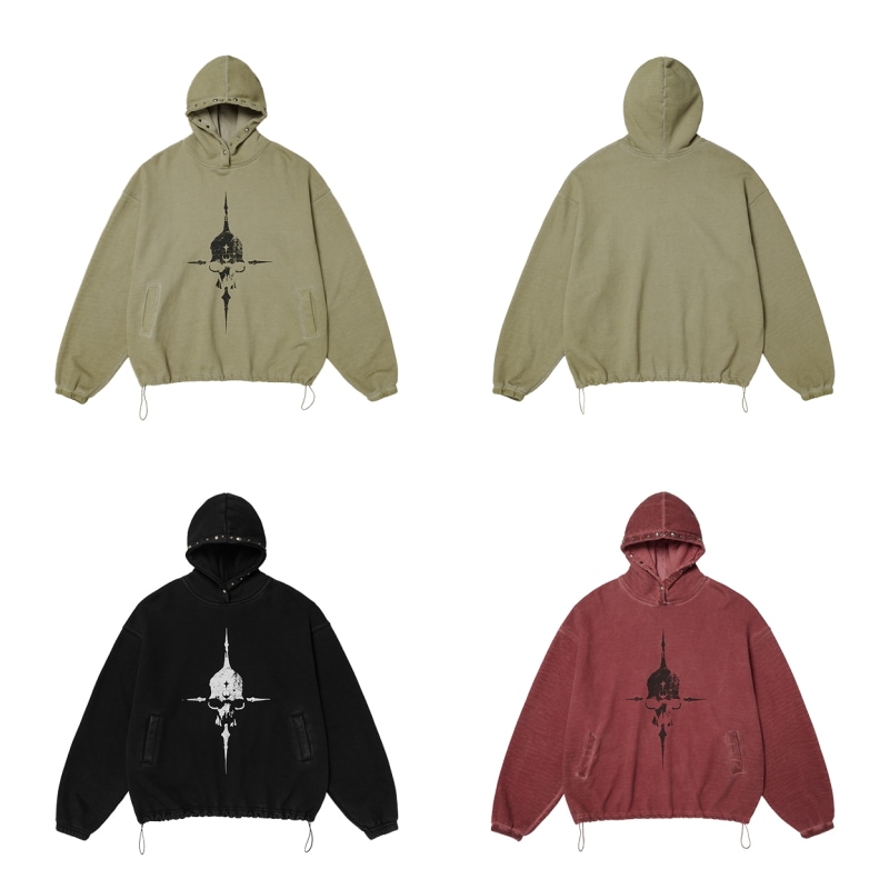 【THUG CLUB】 PEACE STUD HOODIE : 3COLORS