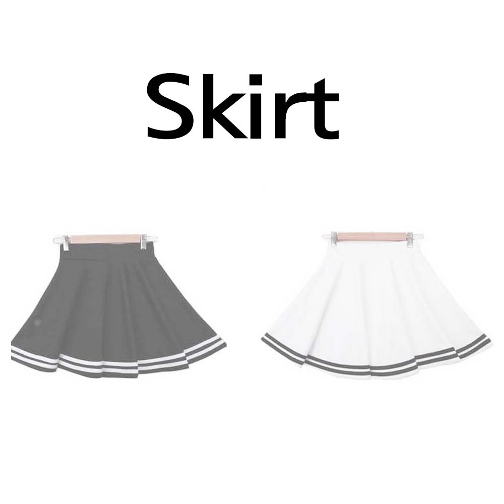 Lady GirlsTennis High Waist Plain Skater Flared