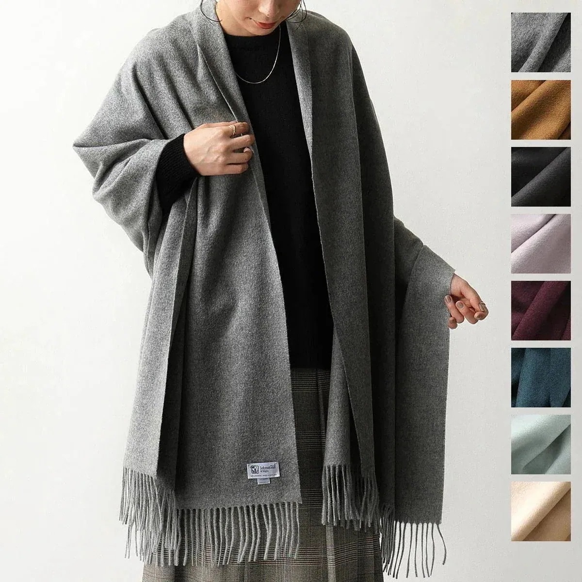 JOHNSTONS ジョンストンズ マフラー WA56 レディース カシミヤ 大判 ストール 無地 カラー18色 【ts】