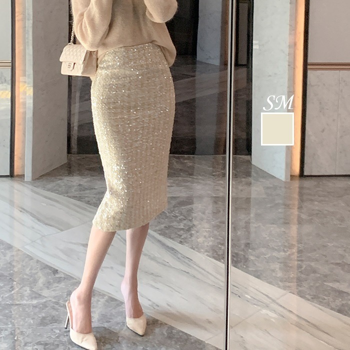 スカート ひざ丈 冬 ツイードスカート タイトスカート きれいめ