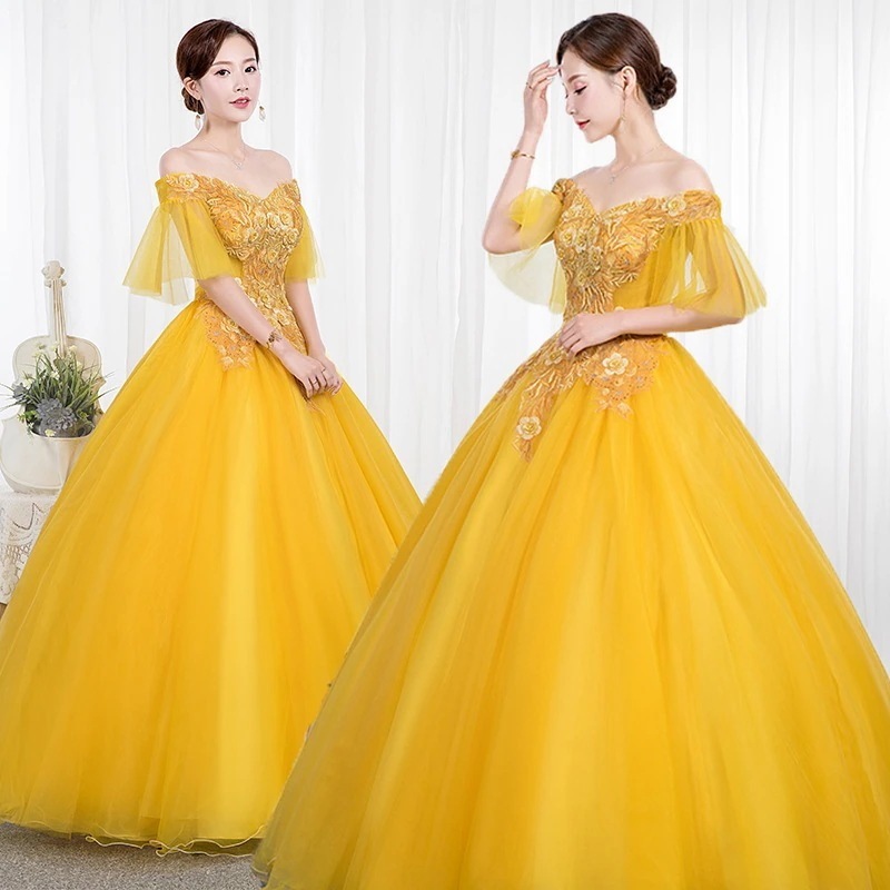 イブニングドレス2025気質コーラススーツソロパフォーマンスステージテーマカラフルなガーゼチュチュスカート女性ためアートテストドレス