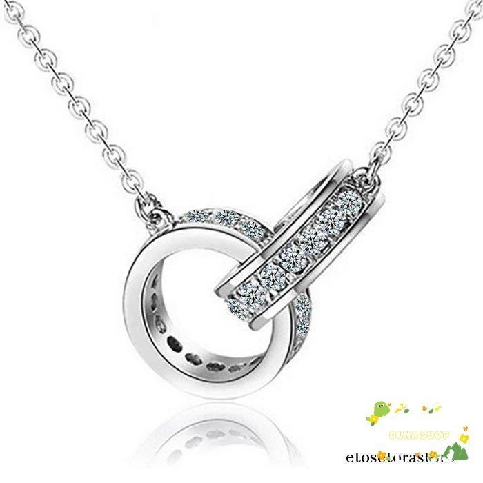 ネックレス レディース リング エタニティ 贅沢計32石 CZダイヤモンド シルバー プラチナ仕上げ 母の日 プレゼント