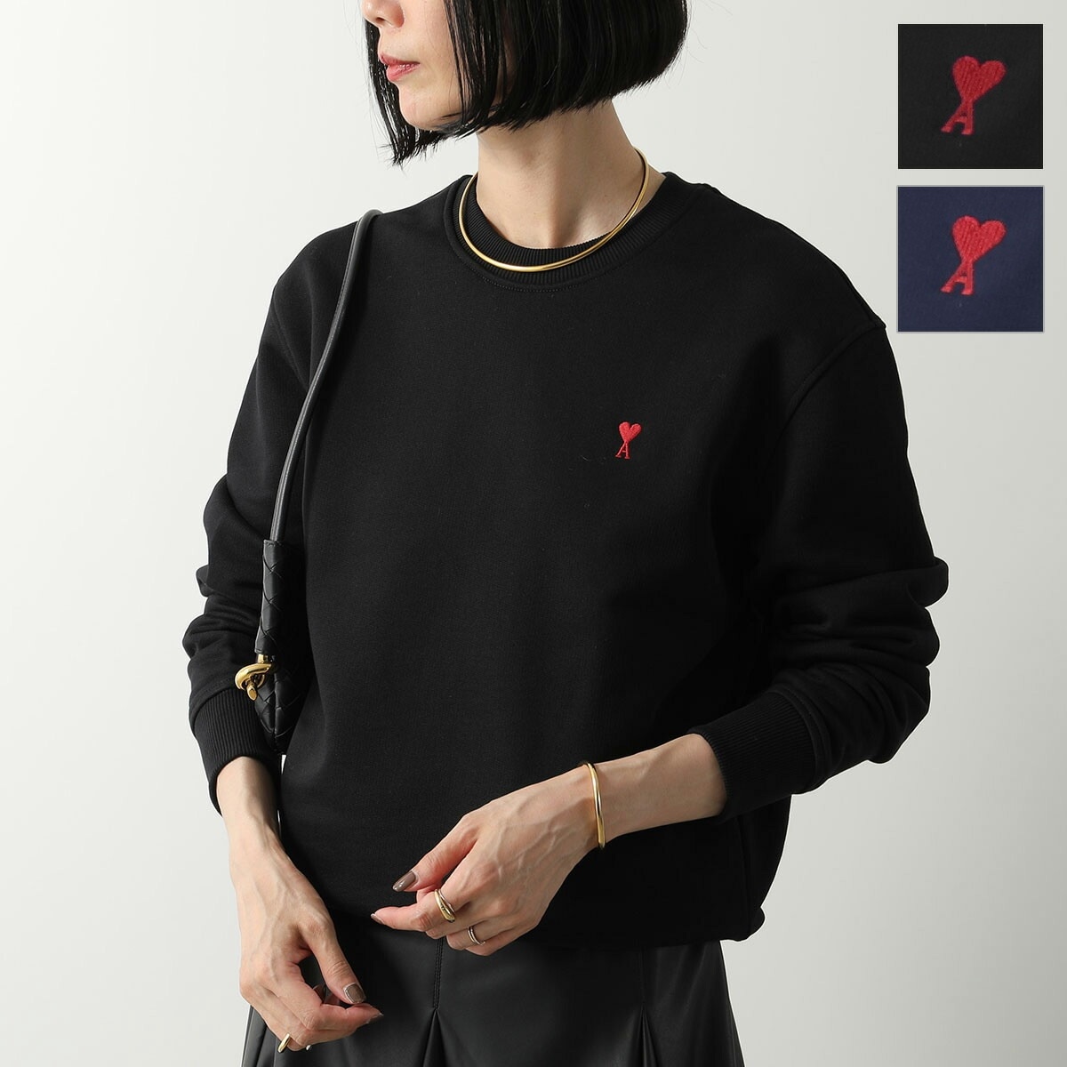 ami paris アミパリス トレーナー USW035.730 BFUSW035.730 レディース スウェット ハートロゴ刺繍 クルーネック 長袖 カラー5色