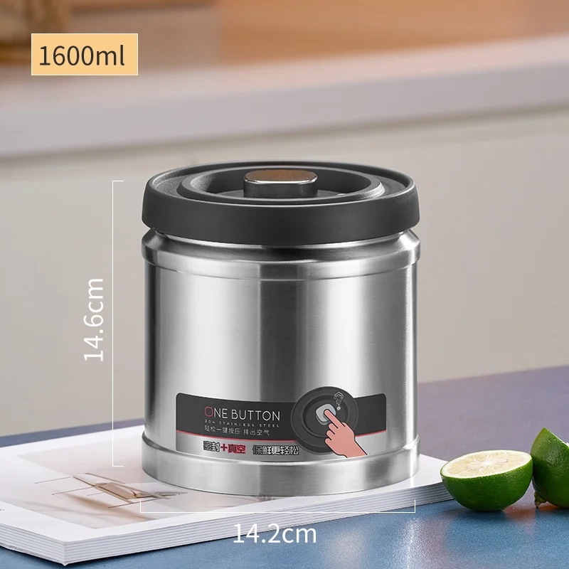 Gianxi-ステンレス鋼の密封された真空食品 気密容器 食品の保管用 1600ML 10,668円