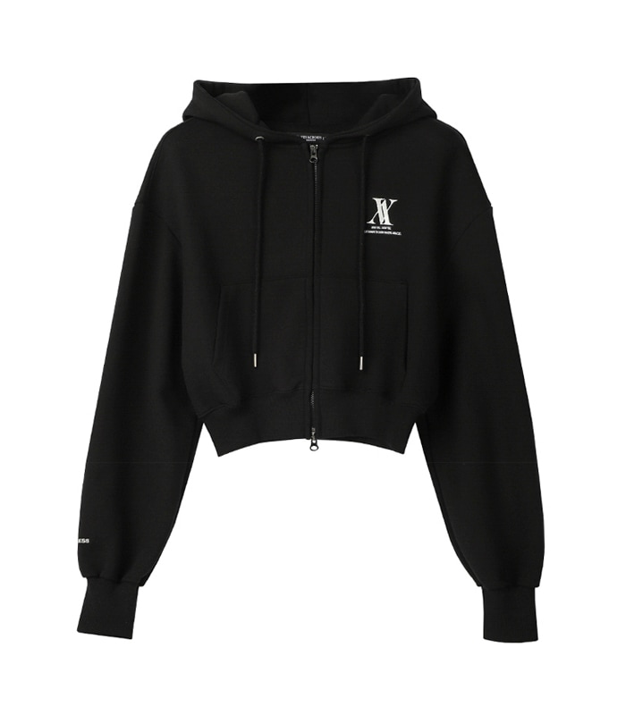 アヴァンドレス AV ロゴクロップフードジップアップブラック