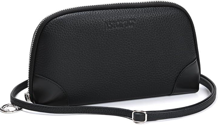 本革 スマホお財布ショルダー 軽い 斜め掛け 高機能ポケット 上品でカジュアル 大人可愛い ミニマルスタイル 横型 レディース パスポートケース お薬手帳ケース( ブラック)