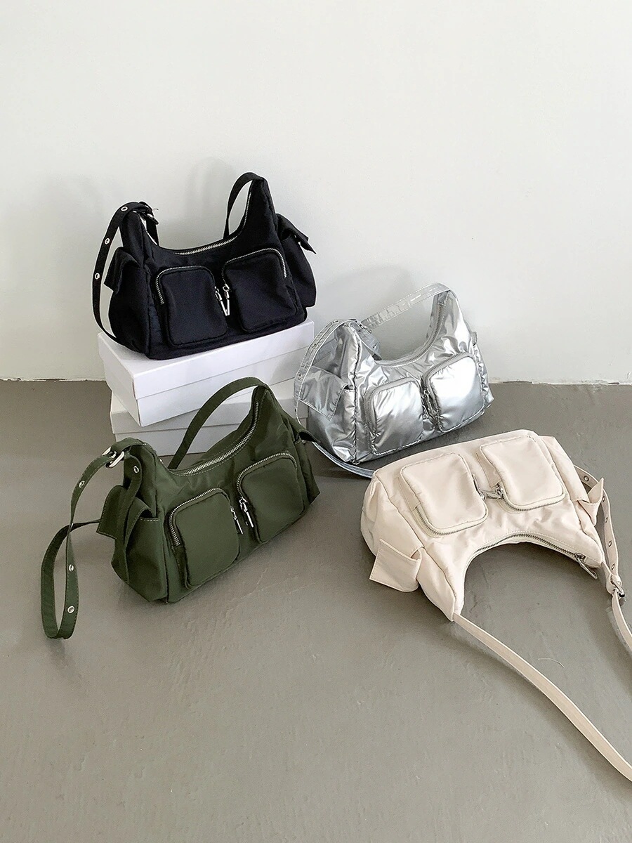 ショルダーバッグ 夏 新作 シンプル ジッパー付き ナイロン 学生用 四角型 4,562円