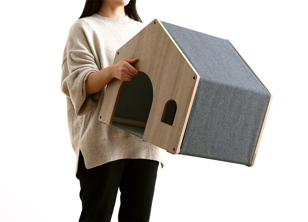 ペットハウス 猫 ベッド 犬猫兼用 犬小屋 ペットマット ペットベッド 天然木 カバー洗濯可能 クッション付き