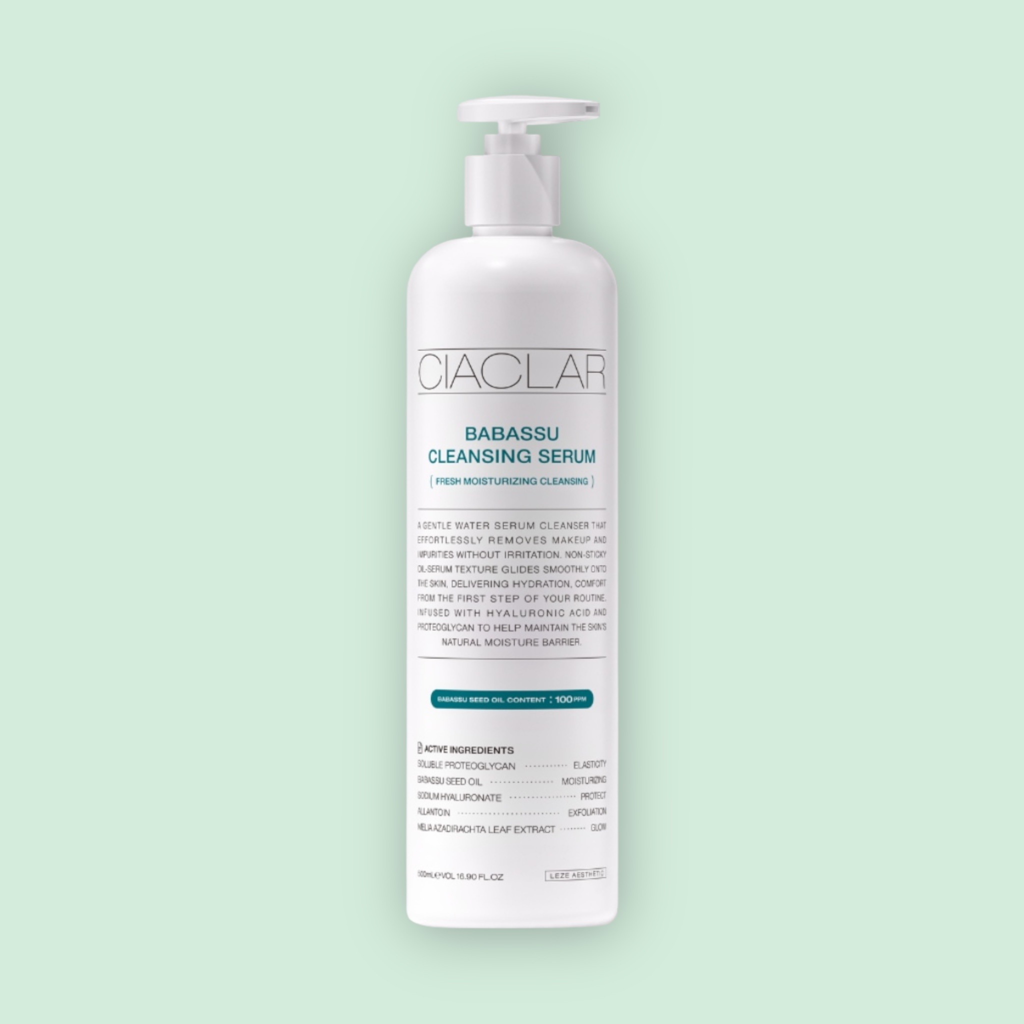 COSLAB LEZE ババス クレンジング セラム 500ml 0段階クレンジング水溶性プロテオグリカン配合しっとり透明肌へ敏感肌OK朝夜兼用 オイルセラムタイプ