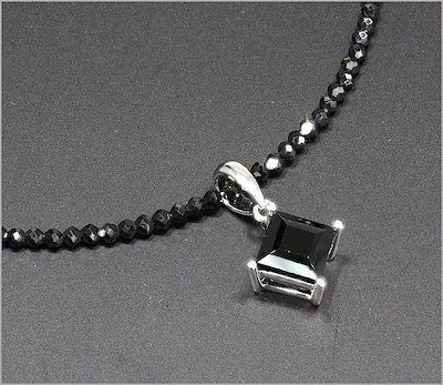 芸能人御用達！ブラックダイヤ ネックレス 刻印あり! 天然石 早い者勝ち！ 高純度芸能人御用達 ブラック ダイヤモンド ネックレス ミラーカット