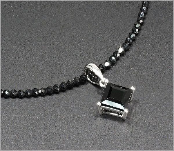 【高純度】芸能人御用達 天然 ブラック ダイヤモンド ネックレス ミラーカット 天然ブラックダイヤモンドネックレス！ 豪華 1.5ct!! 天然 ブラック