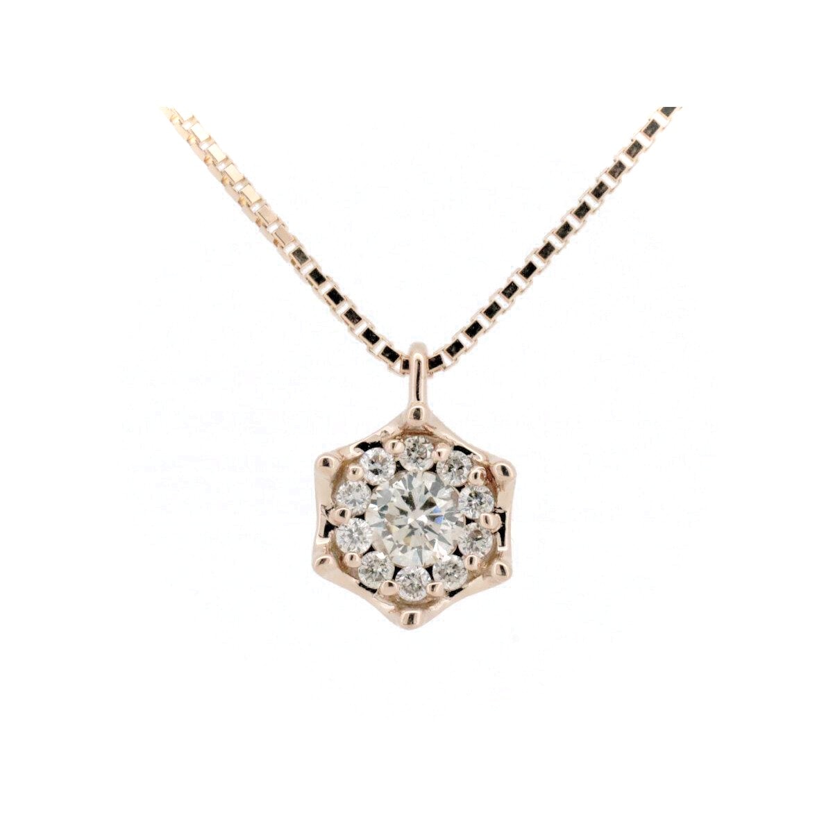 エステール ダイヤモンド ネックレス 0.16ct K18PG(18金 ピンクゴールド) 質屋出品