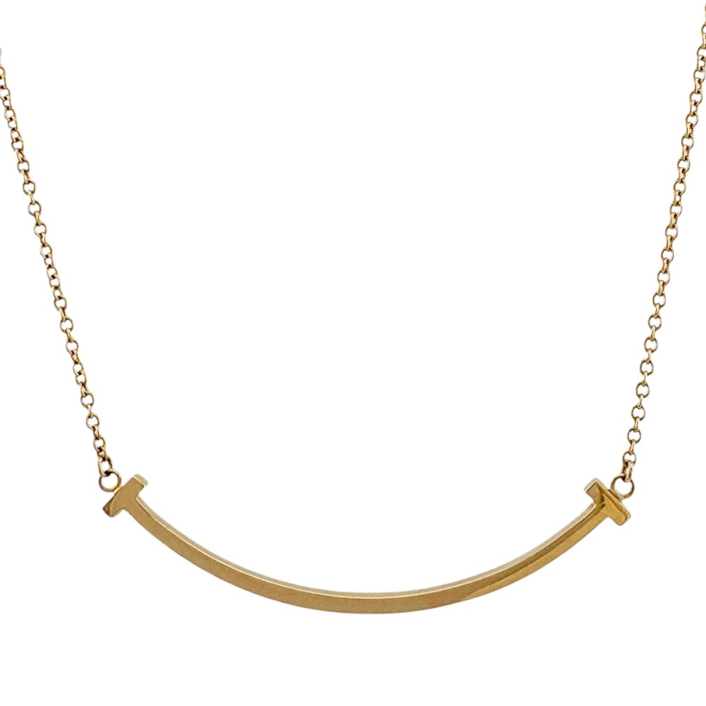 ティファニー Tスマイル ネックレス 18金 K18ピンクゴールド TIFFANY&Co. 中古 美品