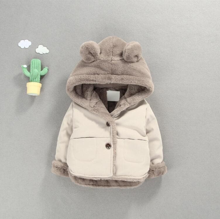 【本日限定】もこもこコート　ベビー　裏起毛 アウター キッズコート女子　男子　フード付き　暖かい 長袖 厚手　子供服 子ども服 防寒コート カジュアル　冬服　 無地　ベビー服