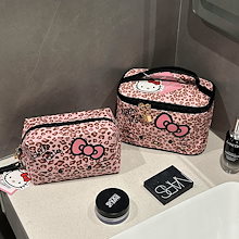 3日内出荷！大人気！高評価続出！可愛い 韓国メイクポーチ 大容量化粧ポーチ キティちゃん ヒョウ柄 大容量ポーチ 持ち運び 化粧品収納 収納バッグ 旅行バッグ 収納バッグ
