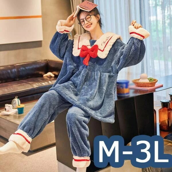 ルームウェア 寝巻き 寝間着 可愛い かわいい 萌え 暖かい ズボン付き 小柄 パジャマ 着心地よい レディース ゆったり 気持ちいい 癒し感 長袖パジャマ お揃い 前開き サンゴベルベット 冬 女の 5,216円