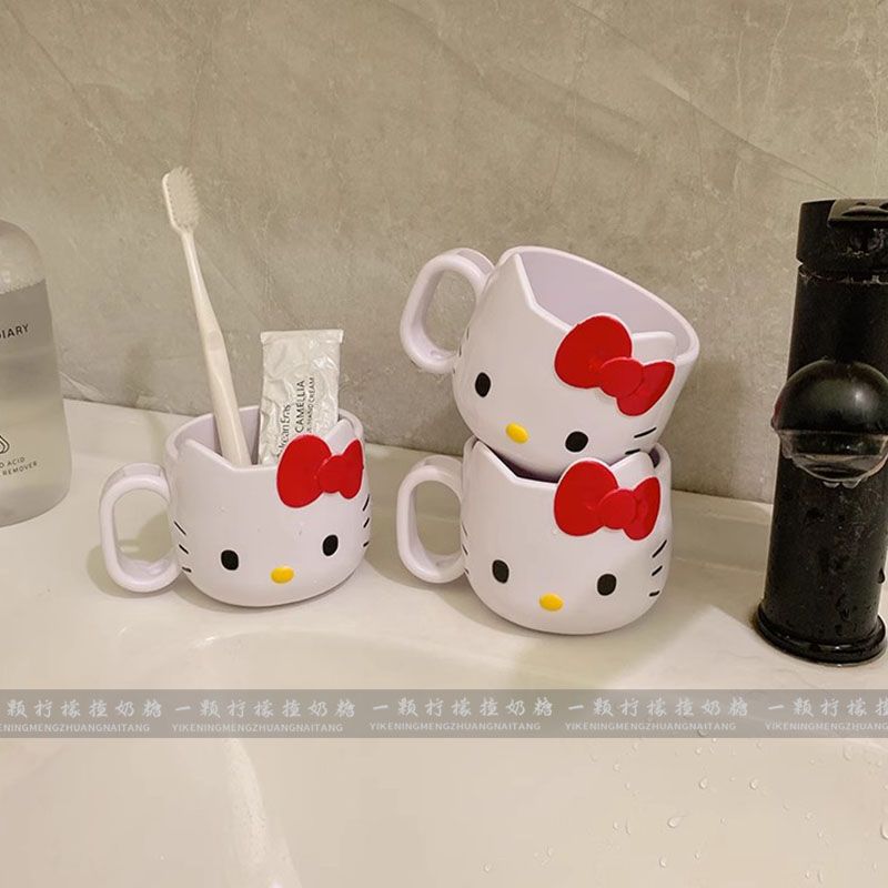 可爱いハローキティうがいカップ女の子高颜値柄歯磨きクリエイティブ洗面カップ家庭用寮子供 食器
