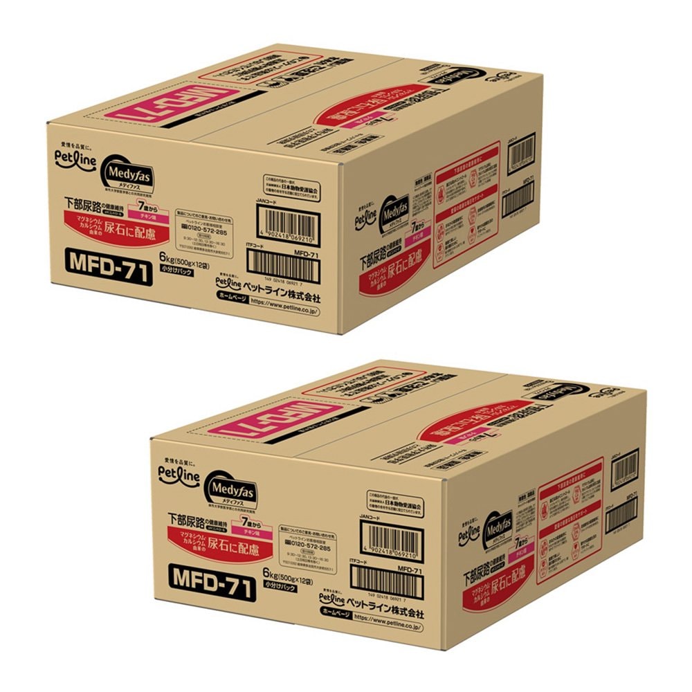 キャットフード　メディファス　７歳から　チキン味　６ｋｇ（５００ｇX１２袋）X２個　お一人様１点限り　ＣＲＣ35―07―50―02―72