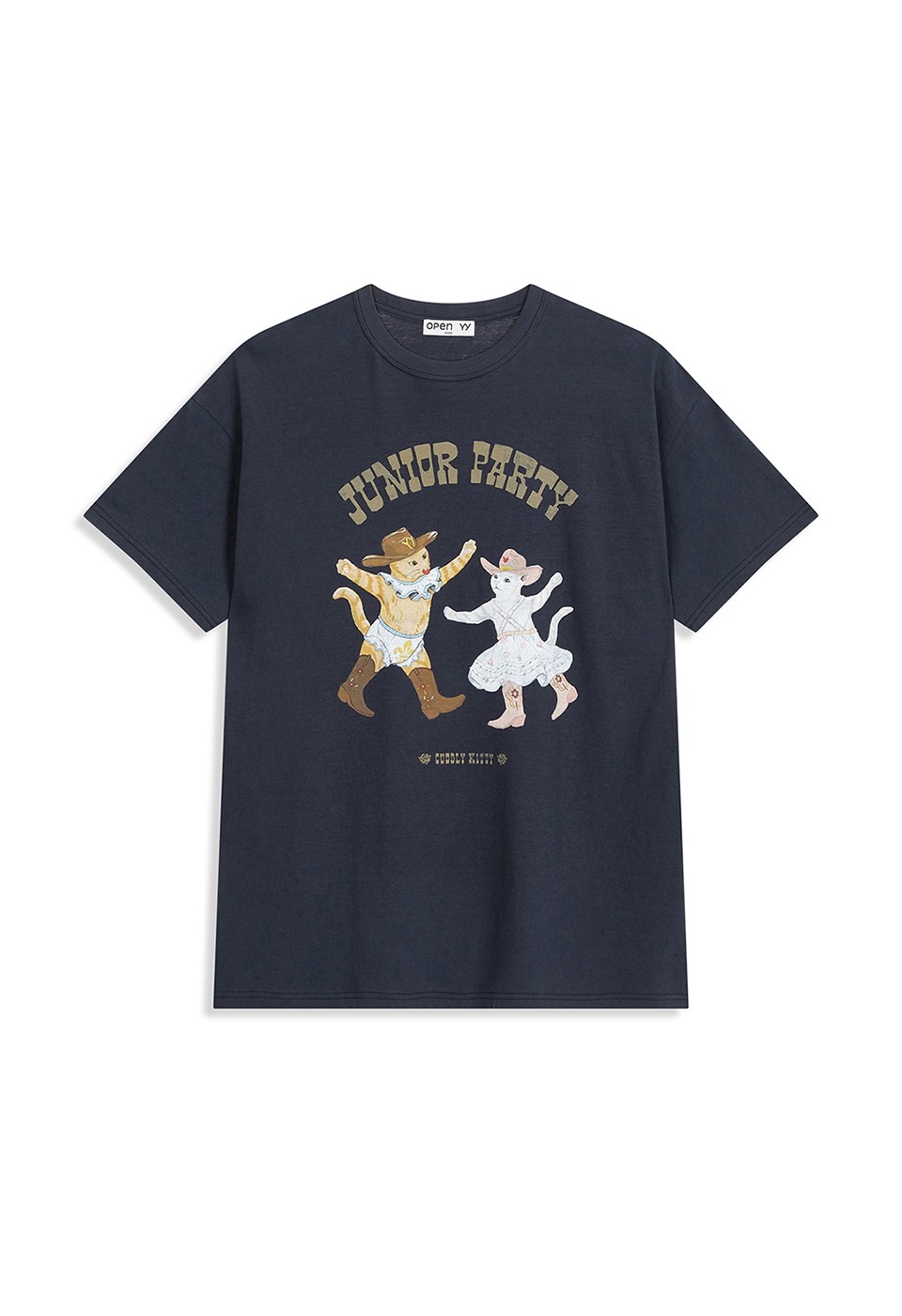 【OPEN Yy】 26SS PET CLUB KITTY PARTY TEE : NAVY