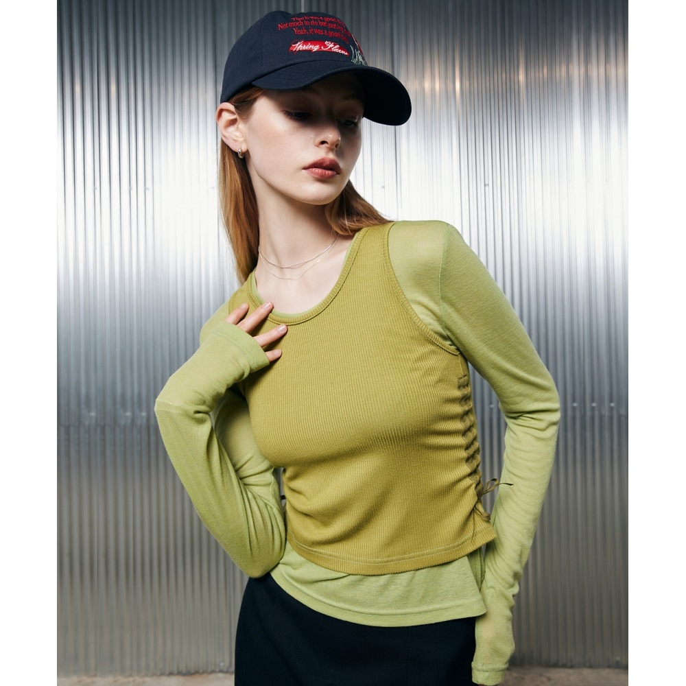 LARTIGENT L2レイヤードTシャツ(ライトグリーン)