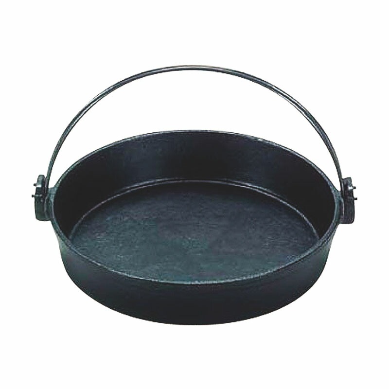 三和精機製作所 鉄製 すきやき鍋 ツル付（黒塗り） 28cm