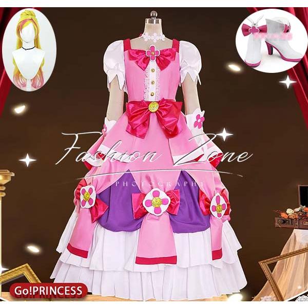 【品質良い 大好評中】迅速な出荷Goプリンセスプリキュア 春野はるか キュアフローラ Cure Flora 花神天使 コスプレ衣装 ウィッグ 靴 cosplay ハロウィン 演出服 変装