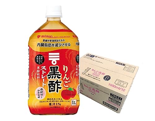 ミツカン りんご黒酢 ストレート 1000ml12本 機能性表示食品 飲むお酢