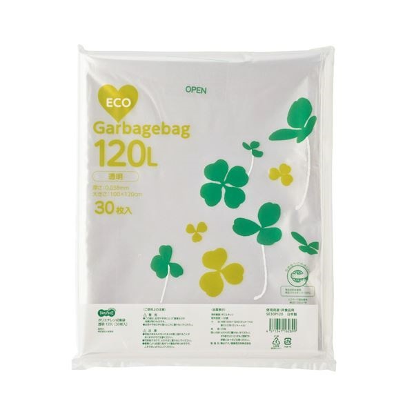 TANOSEE ポリエチレン収集袋 透明 120L 30枚入 [x10セット]
