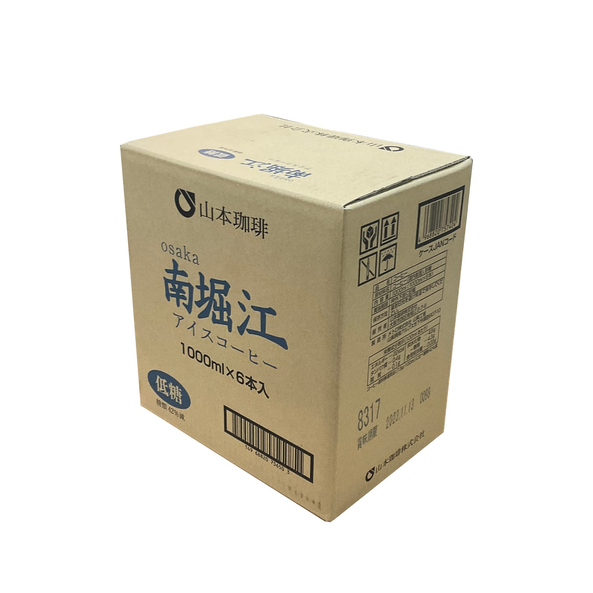 山本珈琲 南堀江アイスコーヒー低糖 1000ml×6本