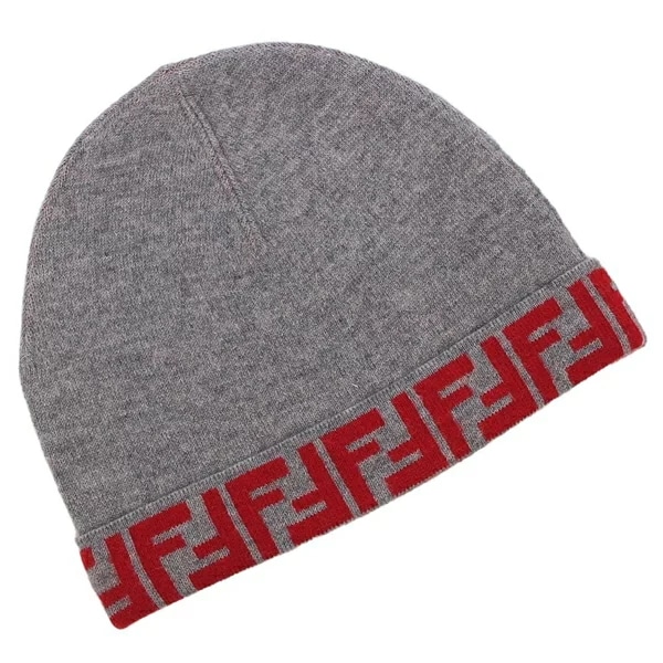 ニット帽 ビーニー レディース ガールズ FF柄 ズッカ柄 グレー キッズ JUP063 AO29 F0WZ4