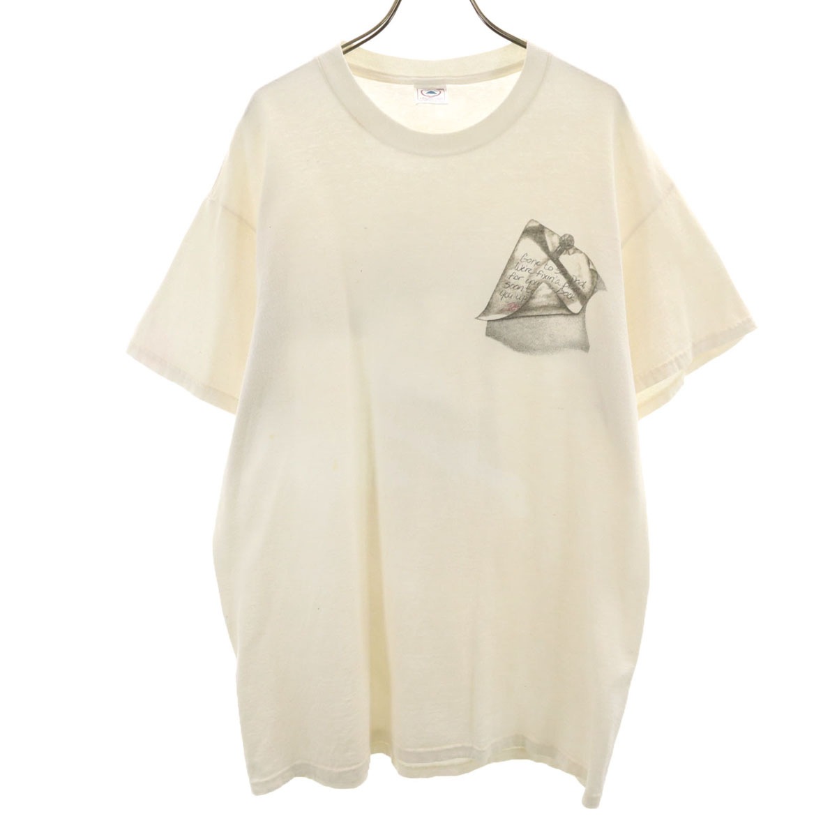 90s オールド 十字架 半袖 ジーザス Tシャツ L アイボリー JESUS メンズ 古着