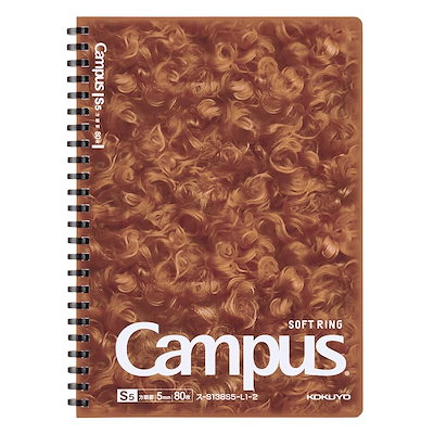 他サイト： 限定 Campus/キャンパス 肉球 ソフトリングノート A5サイズ 5mm方眼【トイプードル】犬柄 ス-S138S5-L1-2の商品画像