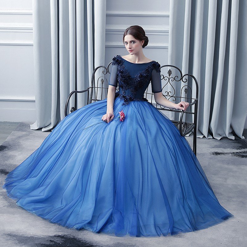 ロングドレス プリンセス ドレス ブルー | hartwellspremium.com