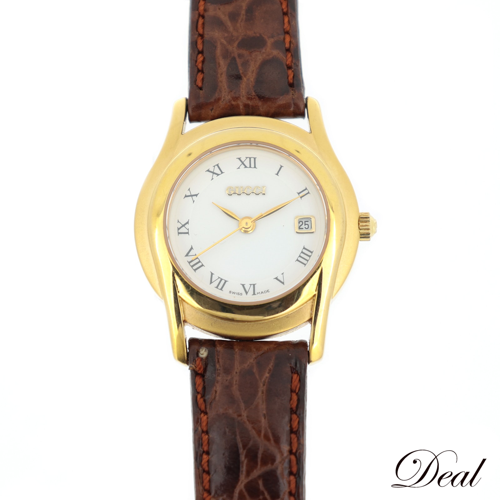 グッチ ラウンドウォッチ ホワイト クォーツ 5400L レディース 腕時計