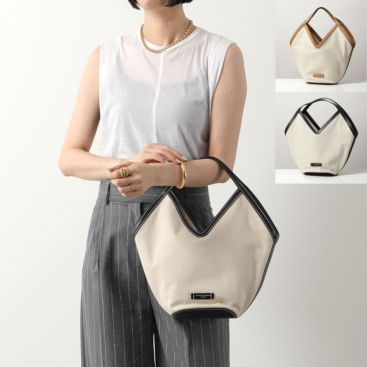 GIANNI CHIARINI ジャンニキアリーニ ハンドバッグ ANFORA M アンフォーラ BS10675 SAL-PL レディース トートバッグ ポーチ付き 鞄 カラー2色