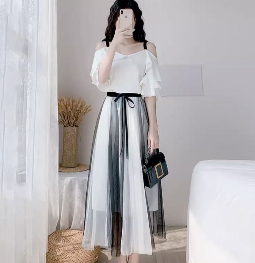 トップス スカート ロング丈 半袖 かわいい 大人可愛い きれいめ シンプル カジュアル 大人 上品 おしゃれ お洒落 大人女子 こなれ感 個性的 主役級 存在感 美容師 メイクアップアーティスト