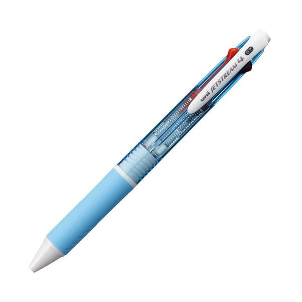 （まとめ）三菱鉛筆 ジェットストリーム4色ボールペン 0.7mm (軸色：水色) SXE450007.8 1本(20セット)
