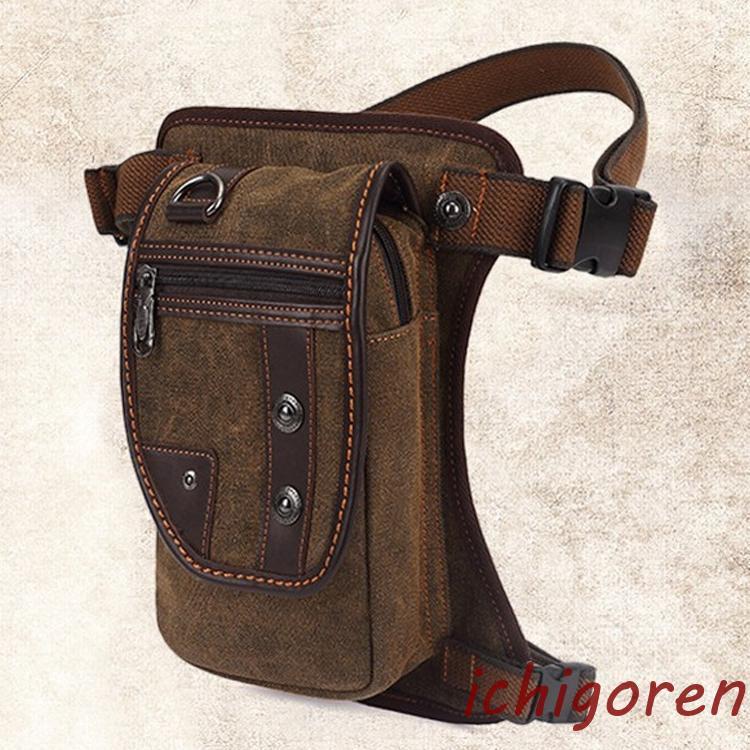 「即納あり」メンズ レッグポーチ レッグバッグ ボディバッグ 帆布 ウエストポーチ ビンテージ イギリス 無地 多機能 鞄 バイク 自転車 登山 ポーチ 釣り サバゲー