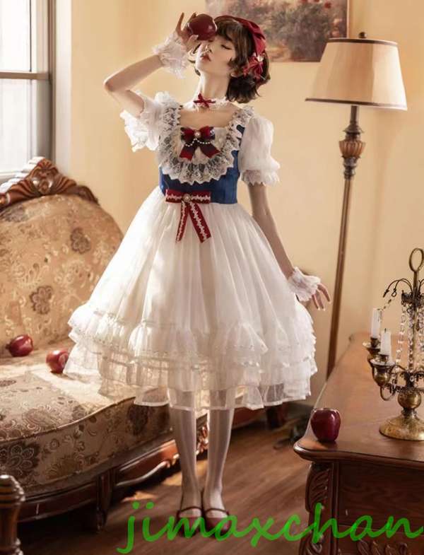 サマー　夏/Lolita系　白姫のお茶会/ワンピース　jsk　/ロリータ トップス 萌え レディース ゴスロリ ロリータファッション
