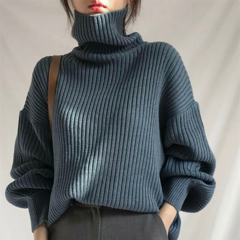 レディース トップス ニット セーター プルオーバー 長袖 ハイネック オーバーサイズ フェミニン ストリート リブニット アメカジ かわいい 大人可愛い きれいめ シンプル カジュアル 上品