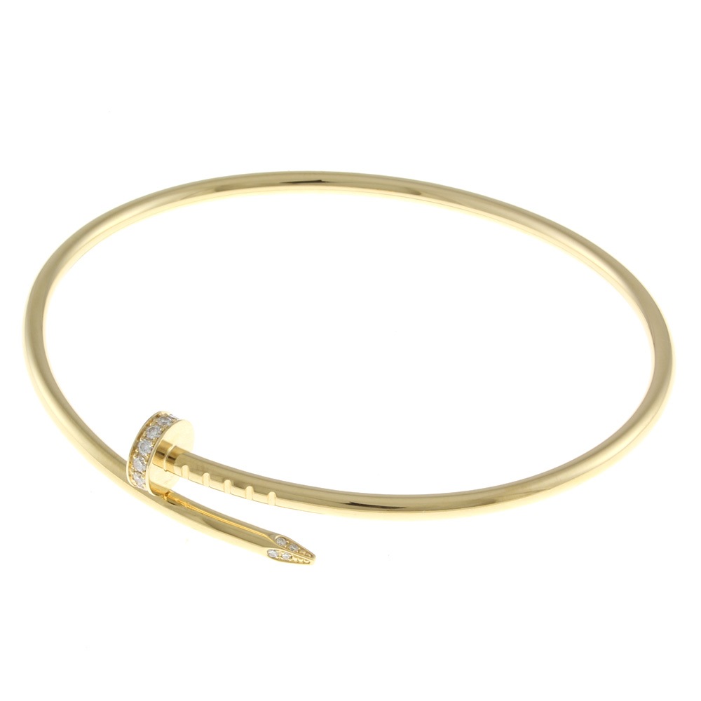 カルティエ ジュスト アン クル スモール #17 バングル 18金 K18イエローゴールド ダイヤモンド CARTIER 中古 美品 323,955円
