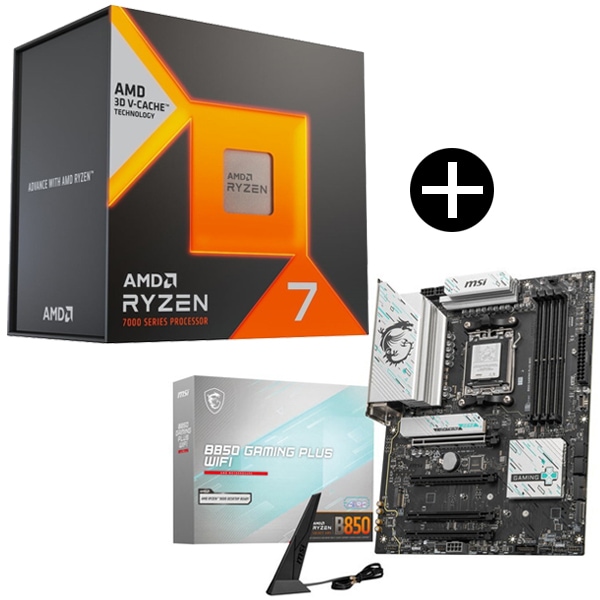 Ryzen7 7800X3D W/O Cooler ゲーミングプロセッサー + MSI B850 GAMING PLUS WIFI ATXマザーボード セット