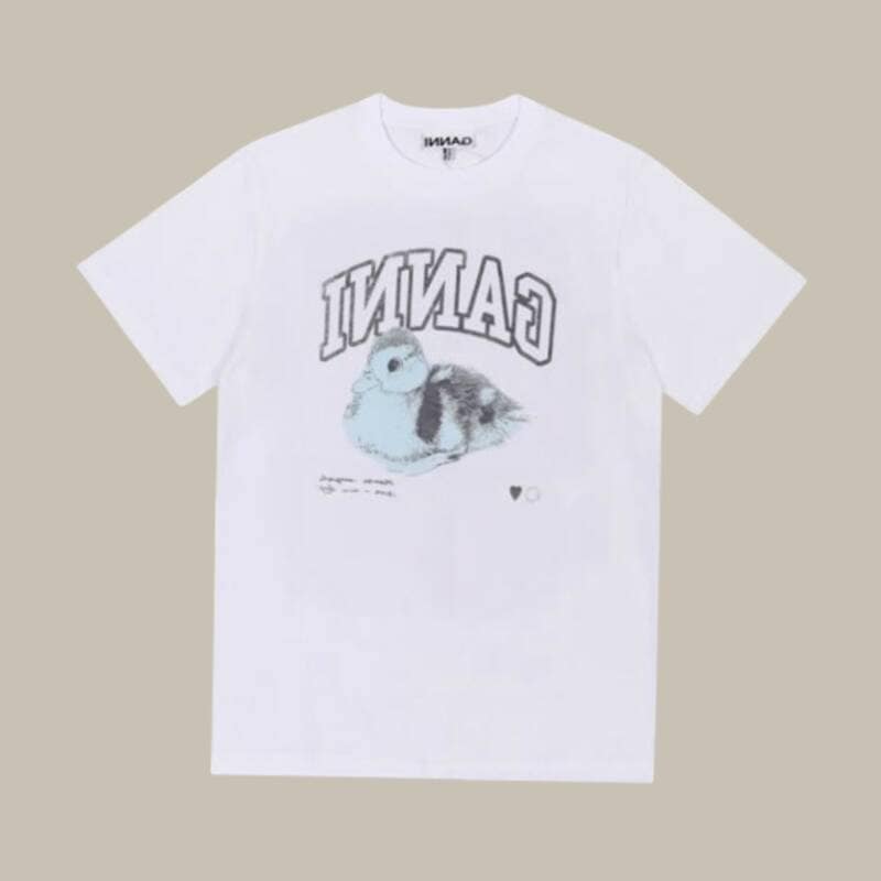 GANNI T4290 151 ダッキーロゴ レディース半袖Tシャツ