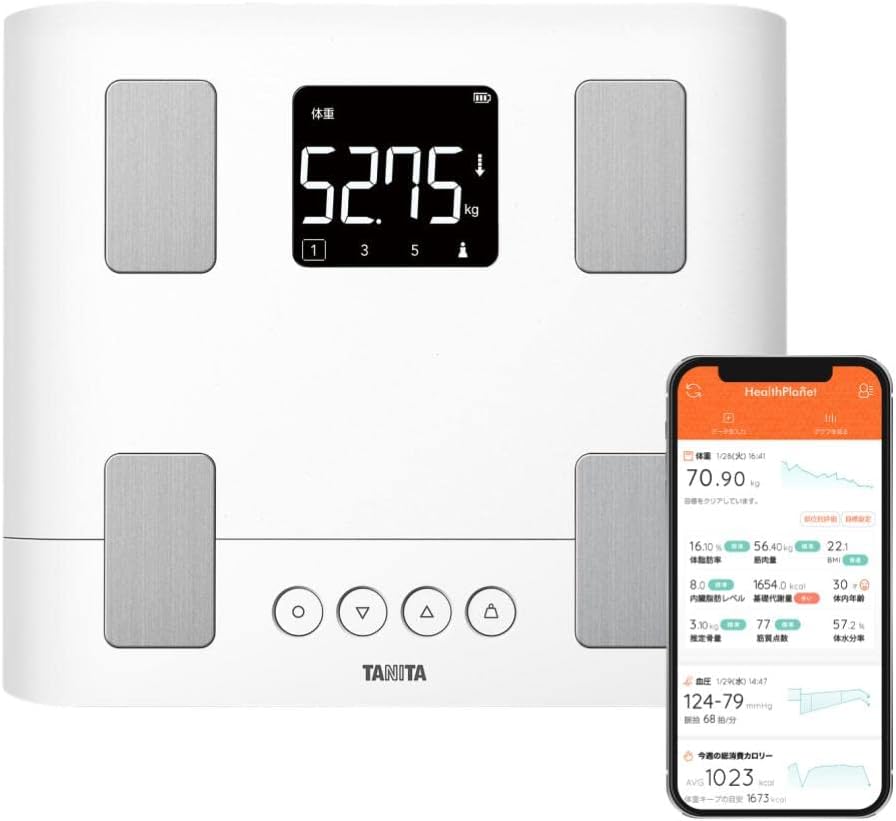体重計 体組成計 スマホ連動 50g単位 バックライト BC-332L WH ホワイト 子供の成長を見守る